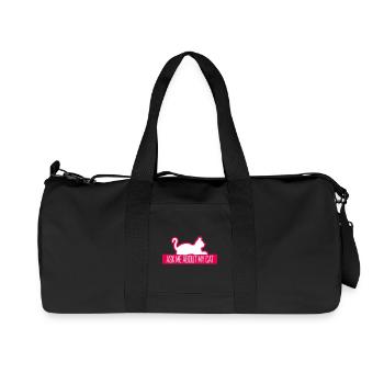 Ask Me About My Cat Cat Pet Love Animal Love - Recycled Canvas Sports Bag by Stanley/Stella - black - Front