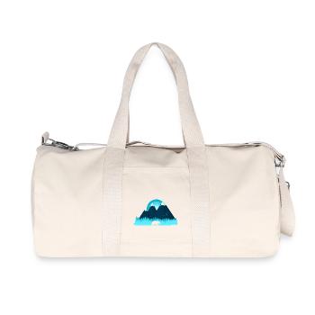 Bear in the forest in front of mountains with snow - Recycled Canvas Sports Bag by Stanley/Stella - natural - Front
