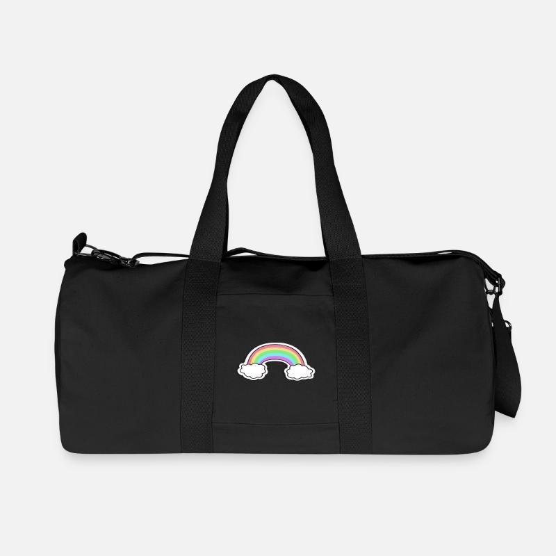 Motif arc-en-ciel pastel avec nuages - Sac de sport en toile recyclée Stanley/Stella - noir