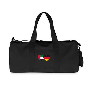 Émirats arabes unis Allemagne Cœur - Sac de sport en toile recyclée Stanley/Stella - noir - Devant