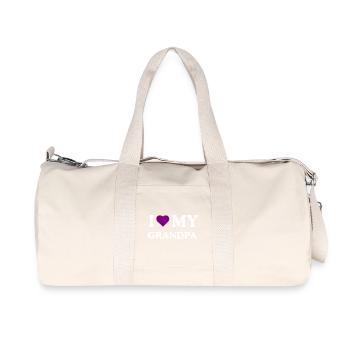 I love my grandpa purple Alzheimer's awareness - Recycled Canvas Sports Bag by Stanley/Stella - natural - Front