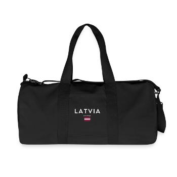 Latvian flag, Latvian pride - Recycled Canvas Sports Bag by Stanley/Stella - black - Front