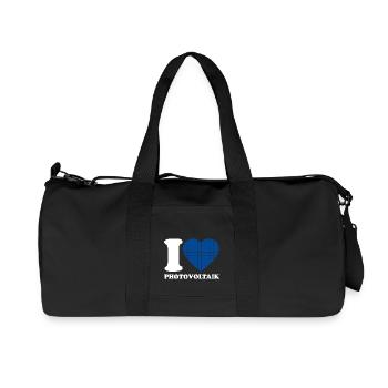 I Love Photovoltaik - Herz - Erneuerbare Energie - Recycelte Canvas-Sporttasche von Stanley/Stella - Schwarz - Vorne