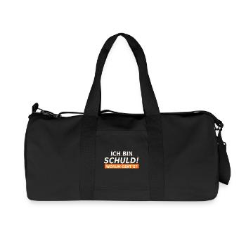 Ich bin schuld Worum geht’s? - Recycelte Canvas-Sporttasche von Stanley/Stella - Schwarz - Vorne