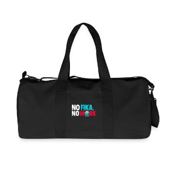 No Fika No Work - Swedish Coffee Break Typography - Recycled Canvas Sports Bag by Stanley/Stella - black - Front