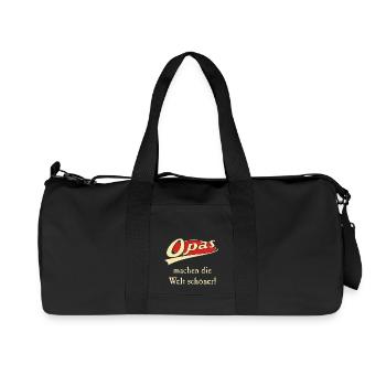 Opas machen die Welt schöner RAHMENLOS® - Recycelte Canvas-Sporttasche von Stanley/Stella - Schwarz - Vorne