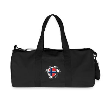 Ich liebe Norwegen - Superheld - Recycelte Canvas-Sporttasche von Stanley/Stella - Schwarz - Vorne