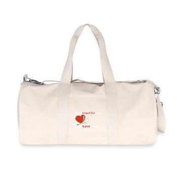 Docteur infirmière soignante Docteur battement cardiaque - Sac de sport en toile recyclée Stanley/Stella - blanc naturel - Devant