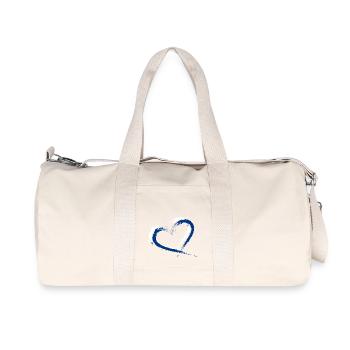 Herz Bürste Flagge Finnland Fahne Farben Blau Weiß - Recycelte Canvas-Sporttasche von Stanley/Stella - Naturweiß - Vorne