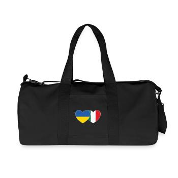 Ukraine Italie Drapeau du cœur - Sac de sport en toile recyclée Stanley/Stella - noir - Devant