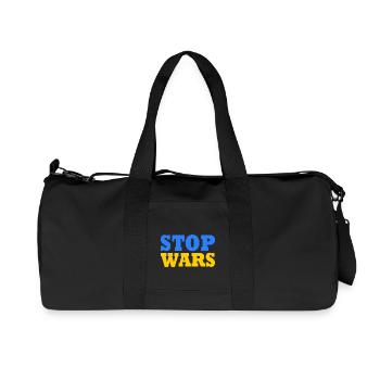 Stop war - Sac de sport en toile recyclée Stanley/Stella - noir - Devant