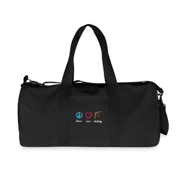 Frieden Liebe Bogenschießen - Recycelte Canvas-Sporttasche von Stanley/Stella - Schwarz - Vorne