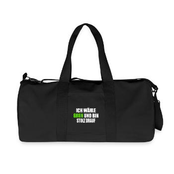 I vote green and I'm proud of it - Recycled Canvas Sports Bag by Stanley/Stella - black - Front