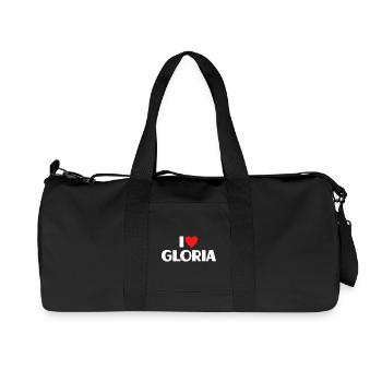 I love Gloria Rotes Herz Romantischer Name Fan - Recycelte Canvas-Sporttasche von Stanley/Stella - Schwarz - Vorne