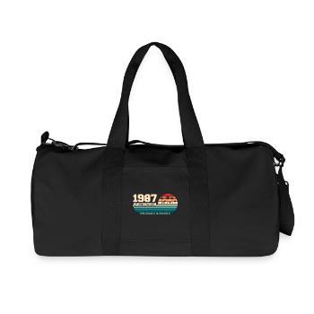 38th Birthday 1987 Vintage 1987 Retro Sunset - Recycled Canvas Sports Bag by Stanley/Stella - black - Front