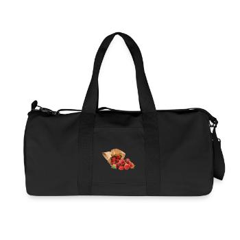 strawberry strawberries veggie vegetables fruits60 - Recycled Canvas Sports Bag by Stanley/Stella - black - Front