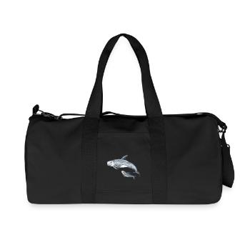 Calderón gray - Grampus dolphin - Dauphin de Risso - Recycled Canvas Sports Bag by Stanley/Stella - black - Front