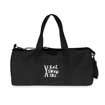 Eat Sleep Ski - Winter Sport Hut Piste Ski Lift - Recycled Canvas Sports Bag by Stanley/Stella - black - Front