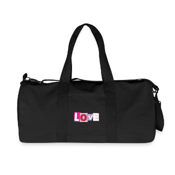 Love - Sac de sport en toile recyclée Stanley/Stella - noir - Devant
