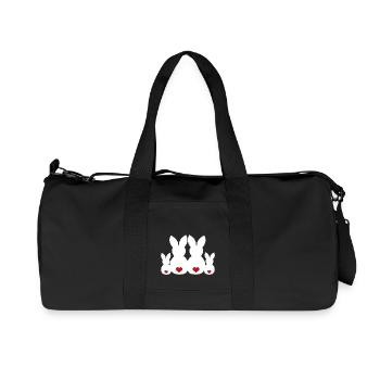 Rabbit family Rabbit Easter bunny Easter Easter present - Recycled Canvas Sports Bag by Stanley/Stella - black - Front