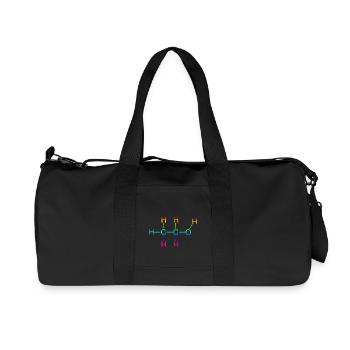 Ethanol Alcohol structural formula - Recycled Canvas Sports Bag by Stanley/Stella - black - Front