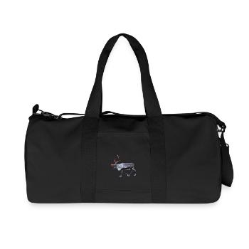 Mysterious reindeer deer with big horns - Recycled Canvas Sports Bag by Stanley/Stella - black - Front