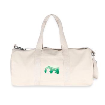 Bear - The Great Mountain Bear Animal Lover Gift - Recycled Canvas Sports Bag by Stanley/Stella - natural - Front