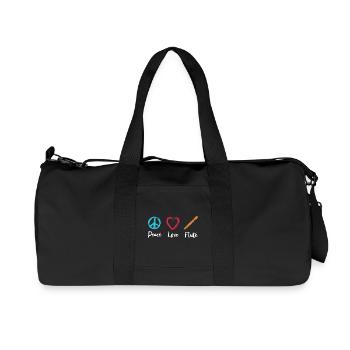 Peace Love Flute - Recycled Canvas Sports Bag by Stanley/Stella - black - Front