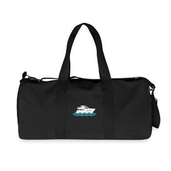 Yacht Silhouette Motorboot - Recycelte Canvas-Sporttasche von Stanley/Stella - Schwarz - Vorne