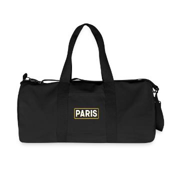 Pariser Weiß-Gold-Zeichen – Französisches Stadtzeichen - Recycelte Canvas-Sporttasche von Stanley/Stella - Schwarz - Vorne