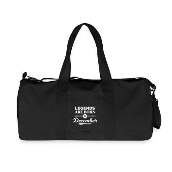 legends are born in december birthday December - Recycled Canvas Sports Bag by Stanley/Stella - black - Front