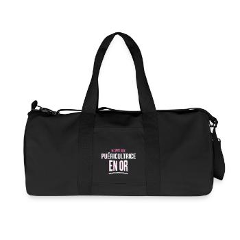 je suis une Puéricultrice en or cadeau idée humour - Sac de sport en toile recyclée Stanley/Stella - noir - Devant
