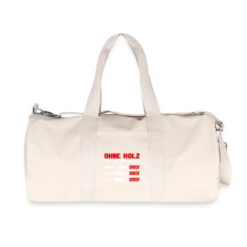 Holz doof Tischler - Recycelte Canvas-Sporttasche von Stanley/Stella - Naturweiß - Vorne