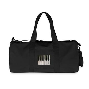 clés de piano - Sac de sport en toile recyclée Stanley/Stella - noir - Devant