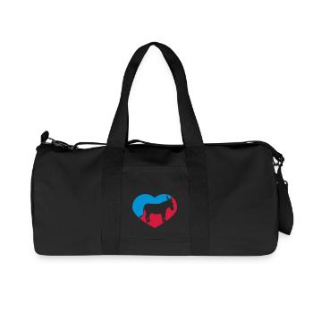 heart i love love donkey horse pony small packelsel l - Recycled Canvas Sports Bag by Stanley/Stella - black - Front