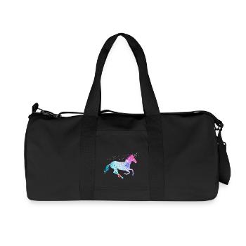 Einhorn mit Glitzer - Recycelte Canvas-Sporttasche von Stanley/Stella - Schwarz - Vorne