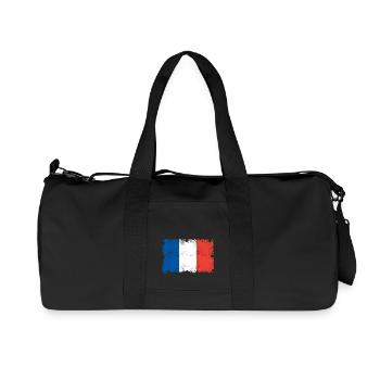 Drapeau de la France, France, drapeau de la France - Sac de sport en toile recyclée Stanley/Stella - noir - Devant