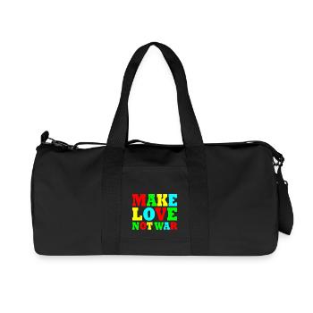 Make love not war - Recycelte Canvas-Sporttasche von Stanley/Stella - Schwarz - Vorne