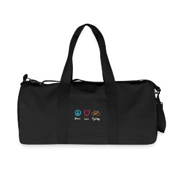 Peace Love Cycling - Recycled Canvas Sports Bag by Stanley/Stella - black - Front
