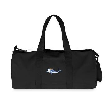 bright blue whale fish with golden crown - Recycled Canvas Sports Bag by Stanley/Stella - black - Front