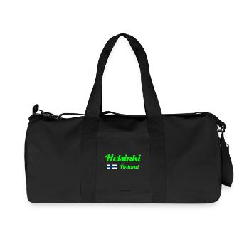 Helsinki Finland - Stylish prints - Recycled Canvas Sports Bag by Stanley/Stella - black - Front