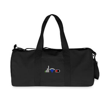 Tech Signal and Battery Wifi Network Icons - Recycled Canvas Sports Bag by Stanley/Stella - black - Front