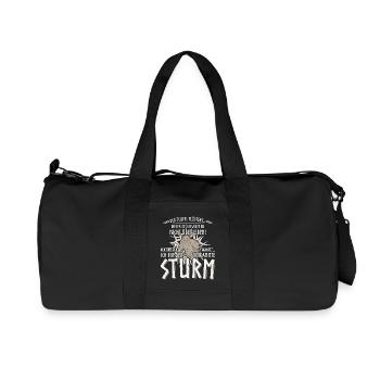 Der Krieger: Ich bin der verdammte Sturm (hell) - Recycelte Canvas-Sporttasche von Stanley/Stella - Schwarz - Vorne