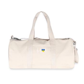I LOVE ekg heartbeat UKRAINE - Sac de sport en toile recyclée Stanley/Stella - blanc naturel - Devant