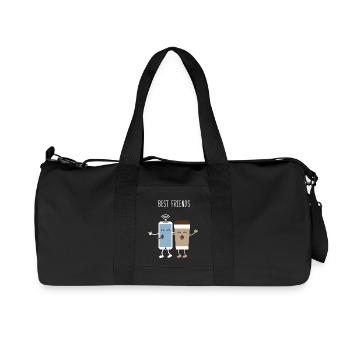 Bestfriends. Phone. Coffee. Cafe. Activity - Recycled Canvas Sports Bag by Stanley/Stella - black - Front
