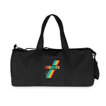 Retro Vintage Cycopath Bicycle Road Bike T-Shirt - Recycled Canvas Sports Bag by Stanley/Stella - black - Front