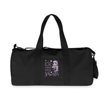 Ich werde eine große Schwester Meerjungfrau - Recycelte Canvas-Sporttasche von Stanley/Stella - Schwarz - Vorne