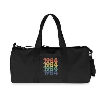 1984, Vintage 40e anniversaire Hommes Femmes 40 ans - Sac de sport en toile recyclée Stanley/Stella - noir - Devant