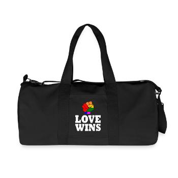Love wins - Recycelte Canvas-Sporttasche von Stanley/Stella - Schwarz - Vorne