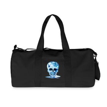 extravaganter schmelzender Totenkopf in Eis Farben - Recycelte Canvas-Sporttasche von Stanley/Stella - Schwarz - Vorne